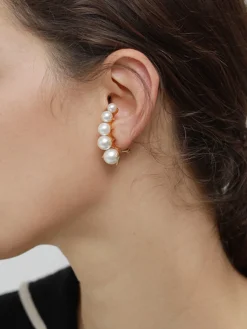 Pearl Clip Earrings With Spacer Earrings|Accessories