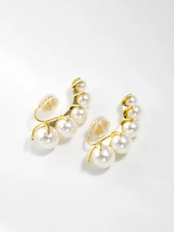 Pearl Clip Earrings With Spacer Earrings|Accessories