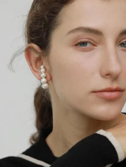 Pearl Clip Earrings With Spacer Earrings|Accessories