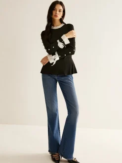 Sale Pearl Decor Panel Pleated Blouse Blouses & Shirts|Tops