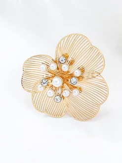 Clearance Pearl Etched Flower Earrings Earrings|Accessories