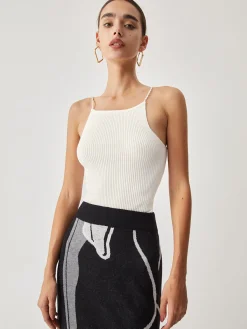 Online Pearl Strap Rib Cami Top Tank Tops & Camis|Tops