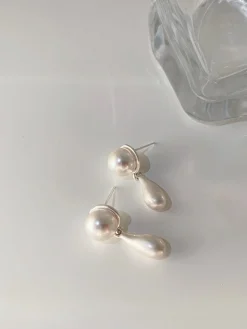 Clearance Pearl Water Drop Charm Earrings Earrings|Accessories