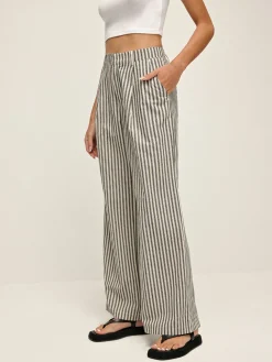 Hot Pinstripe High-Waist Long Pants Pants|Bottoms
