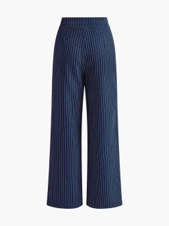 Outlet Pinstripe Pleated Wide-Leg Pants Pants|Bottoms