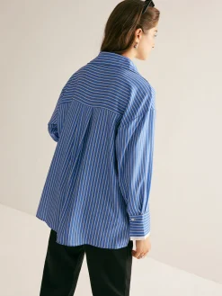 Hot Pinstripe Thin Polo Shirt Blouses & Shirts|Tops