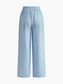Online Pinstripe Wide-Leg Long Pants Bottoms