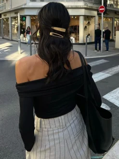 Sale Pinstripe Zippered Wide Leg Pants Wide Leg|Pants
