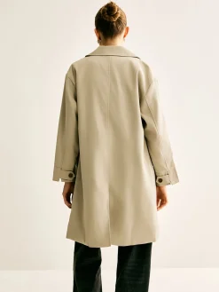 New Pinstripe-Cuff Long Trench Coat Outerwear|Coats