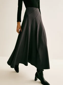 Outlet Piping Pleated Zipper Skirt Skirts|Bottoms