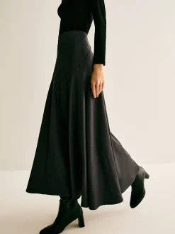Outlet Piping Pleated Zipper Skirt Skirts|Bottoms