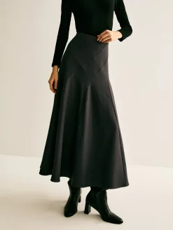 Outlet Piping Pleated Zipper Skirt Skirts|Bottoms