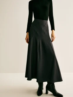 Outlet Piping Pleated Zipper Skirt Skirts|Bottoms