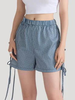 Discount Plaid Bow Tie Shorts Shorts|Bottoms