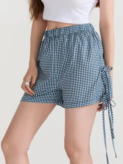 Discount Plaid Bow Tie Shorts Shorts|Bottoms