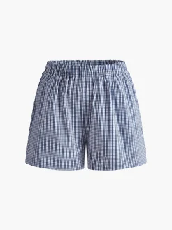 Clearance Plaid Lace Up Shorts Set Shorts Sets|Shorts