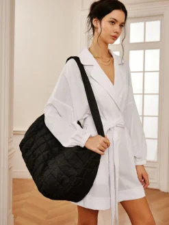 Online Plaid Large Puffer Shoulder Cloud Bag Bags|Accessories