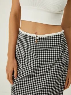 Hot Plaid Print Mermaid Midi Skirt Skirts|Bottoms