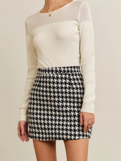 Hot Plaid Tweed Mini Skirt Skirts|Bottoms