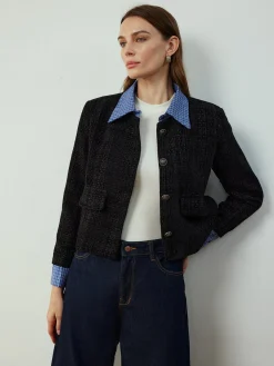 New Plaid-Collar Short Jacket Outerwear|Jackets