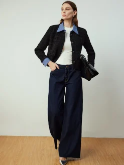 New Plaid-Collar Short Jacket Outerwear|Jackets