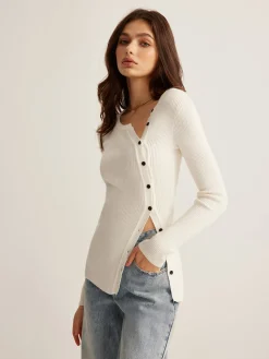 Outlet Plain Asymmetrical Breasted Sweater Sweater Tops|Sweaters & Cardigans