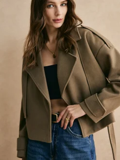 Hot Plain Belted Warm Jacket Outerwear|Jackets
