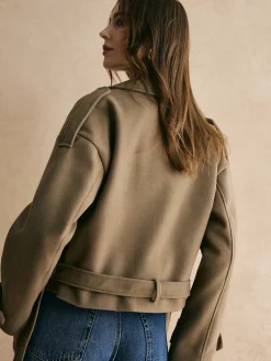 Hot Plain Belted Warm Jacket Outerwear|Jackets
