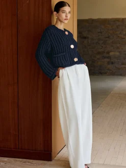 New Plain Button Knit Cardigan Cardigans|Sweaters & Cardigans