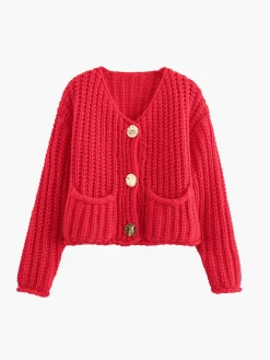 New Plain Button Knit Cardigan Cardigans|Sweaters & Cardigans