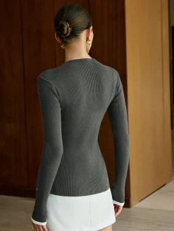 Clearance Plain Button Knit Cardigan Cardigans|Sweaters & Cardigans