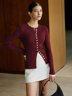 Clearance Plain Button Knit Cardigan Cardigans|Sweaters & Cardigans