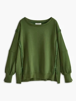 Hot Plain Cotton Split Sweatshirt Sweatshirts & Hoodies|Tops