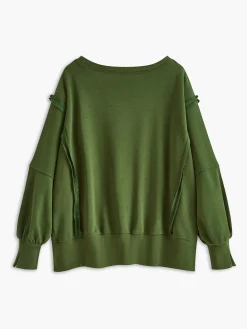 Hot Plain Cotton Split Sweatshirt Sweatshirts & Hoodies|Tops