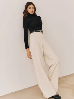 Discount Plain Criss Cross Pleated T-Shirt T-shirts|Tops
