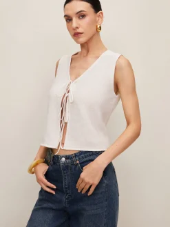 Online Plain Crochet Split Vest Sweater Vests|Sweaters & Cardigans