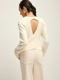 New Plain Cutout Cozy Knit Top Sweater Tops|Sweaters & Cardigans