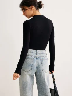 Plain Cutout Skinny Sweater Sweater Tops|Sweaters & Cardigans