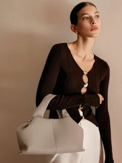 Discount Plain Detailed Dumpling Bag Bags|Accessories