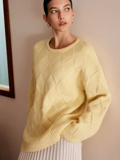 New Plain Diamond Sweater Sweater Tops|Sweaters & Cardigans