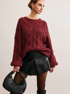 Sale Plain Draped Pullover Sweater Sweater Tops|Sweaters & Cardigans