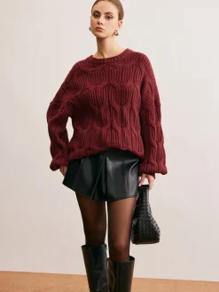 Sale Plain Draped Pullover Sweater Sweater Tops|Sweaters & Cardigans
