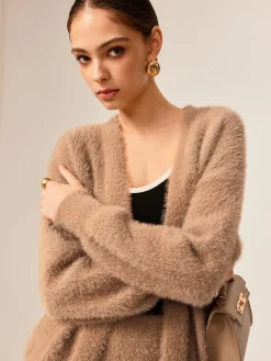Best Plain Fuzzy Cozy Sweater Co-ords Sweater Tops|Sweaters & Cardigans