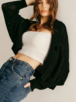 Online Plain Hollow Versatile Cardigan Cardigans|Sweaters & Cardigans