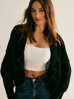 Online Plain Hollow Versatile Cardigan Cardigans|Sweaters & Cardigans