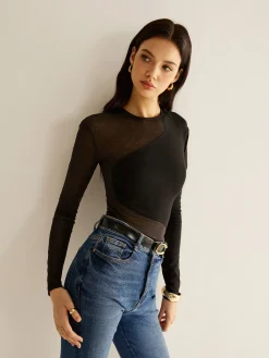 Plain Jersey Panel T-Shirt T-shirts|Tops