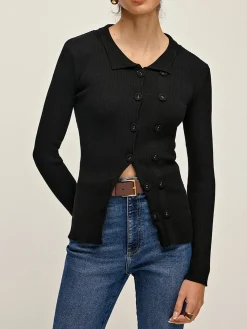Clearance Plain Lapel Button Cardigan Cardigans|Sweaters & Cardigans