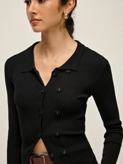Clearance Plain Lapel Button Cardigan Cardigans|Sweaters & Cardigans