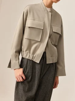 Best Plain Long Sleeve Cargo Jacket Outerwear|Tops
