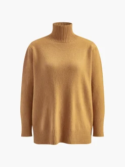 Outlet Plain Mock Neck Three-Piece Sweater Pants Set Knitwear|Tops